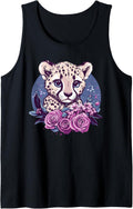 Cheetah Cub Surrounded By Pink Flowers Tank Top Tank Top Premium Print Fan Favorite