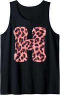 Letter H Cheetah Leopard Print Pink Initial Zebra Matching Tank Top Tank Top High Search Demand Gift Ready