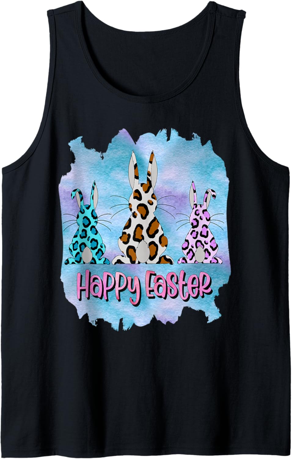 Easter Bunny Rabbits With Leopard Cheetah Print Happy Easter Tank Top Tank Top High Search Demand Gift Ready