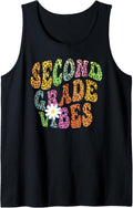 Groovy SECOND GRADE VIBES Teacher Leopard Print 2nd Gr Retro Tank Top Tank Top Trending US US Top Pick