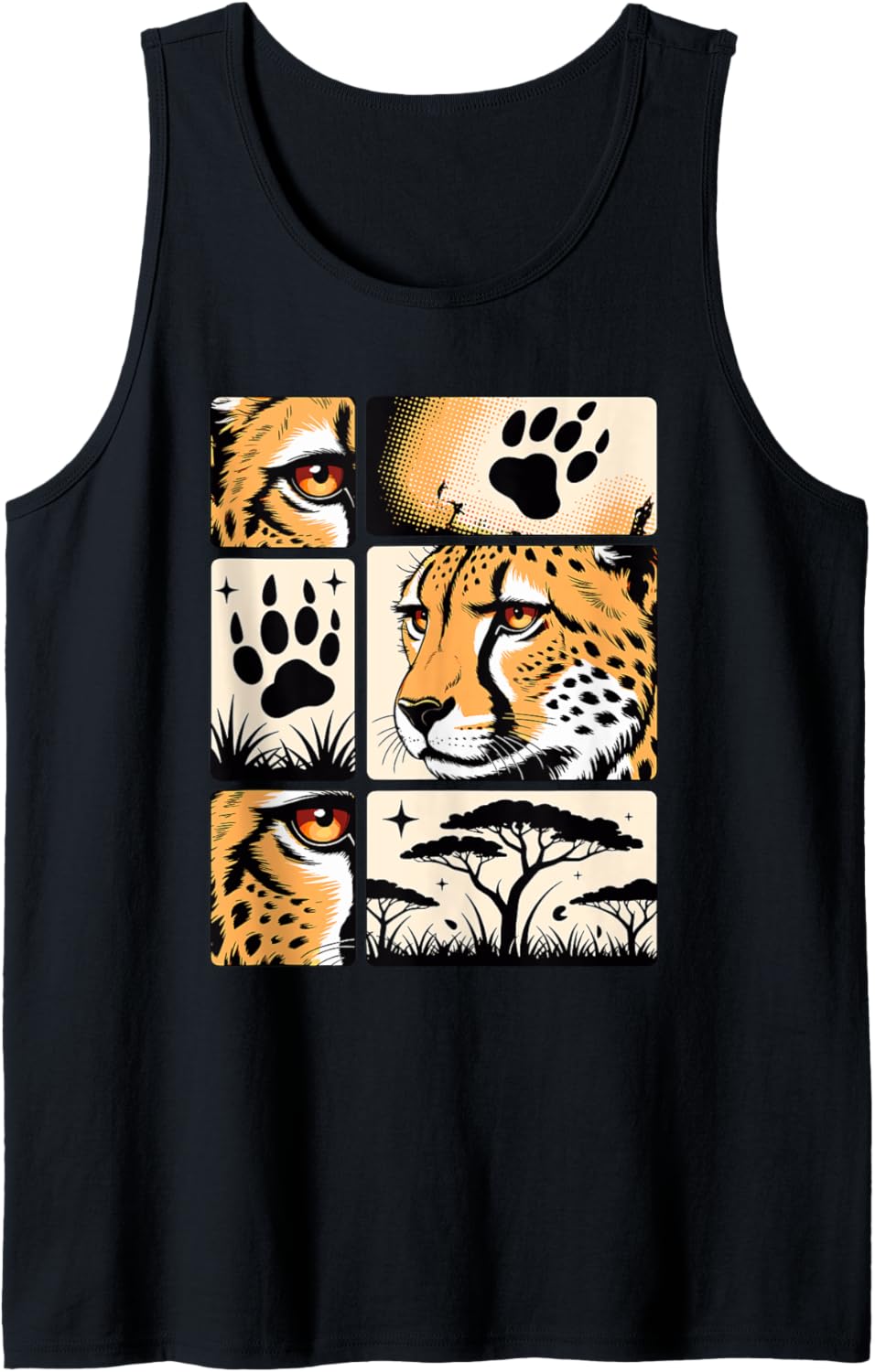 Comic Strips Art Cheetah Cheetahs Tank Top Tank Top Streetwear Style Best Seller Look
