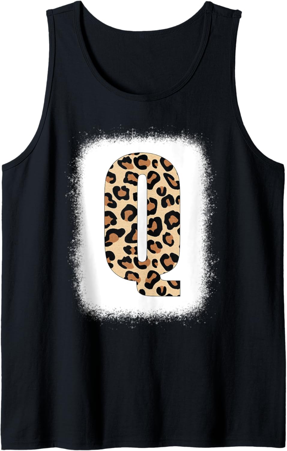Cheetah Print Letter Q Initial Letter Q Leopard Bleached Tank Top Tank Top Comfort Fit US Top Pick