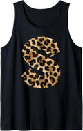 Letter S Cheetah Leopard Initial Print Name Zebra Matching Tank Top Tank Top High Search Demand US Top Pick