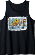 Love Fall Y all Cheetah Print Sunflowers Pumpkin Love Tank Top Tank Top Streetwear Style Hot Right Now