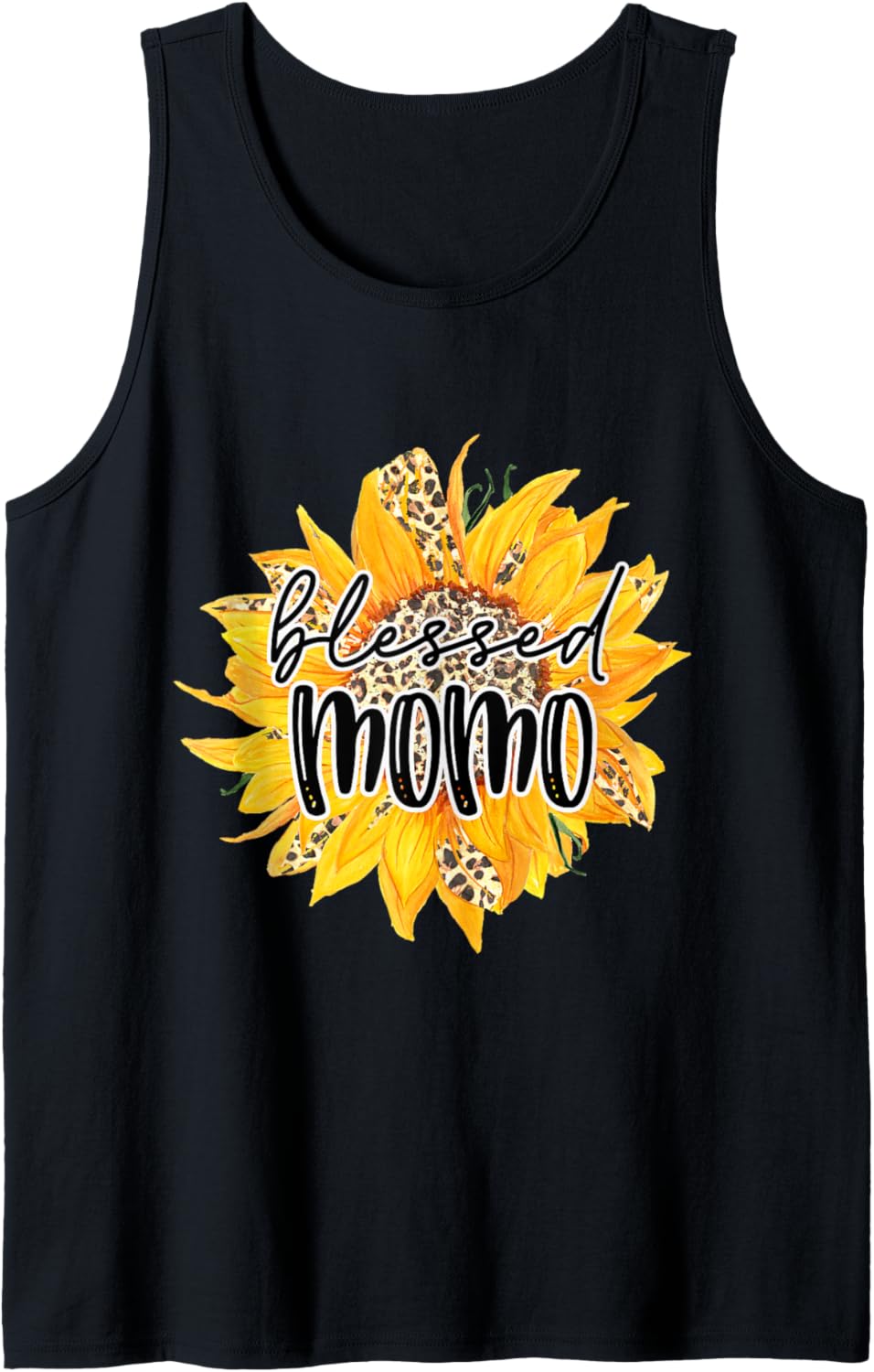 Blessed MOMO Leopard Cheetah Sunflower Grandma Trendy Tank Top Tank Top Viral TikTok Find Fan Favorite