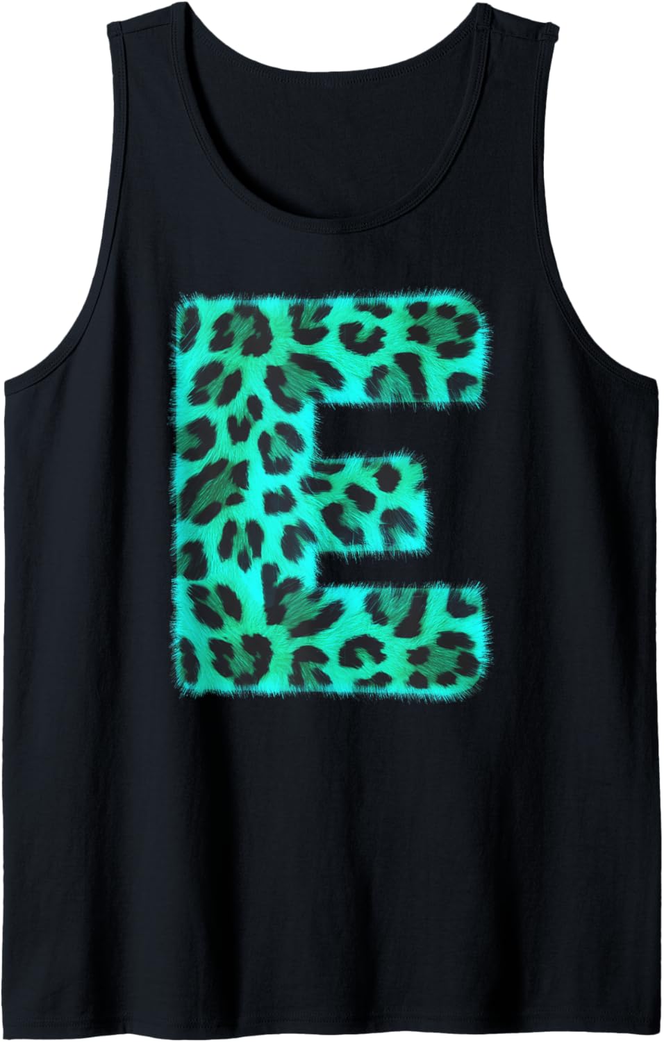Letter E Cheetah Leopard Print Blue Initial Zebra Matching Tank Top Tank Top Trending US Everyday Wear