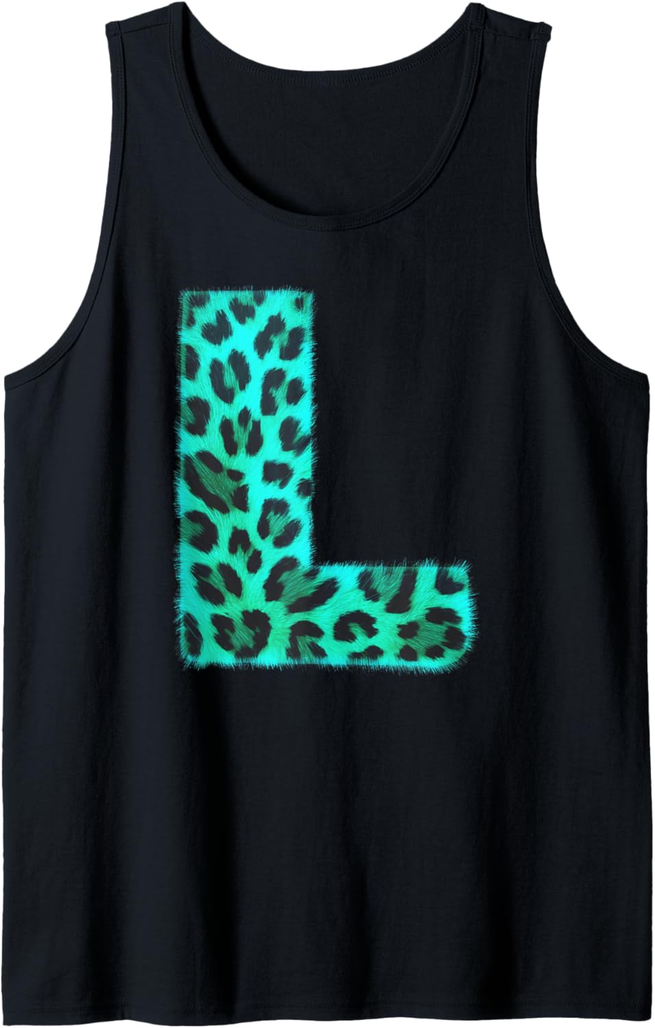 Letter L Cheetah Leopard Print Blue Initial Zebra Matching Tank Top Tank Top Streetwear Style Hot Right Now