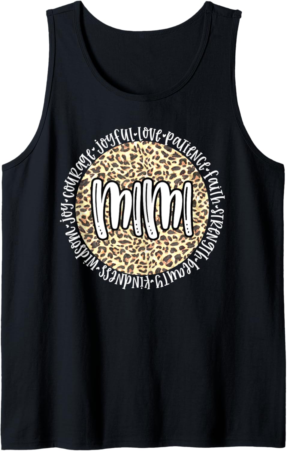 MIMI Cheetah Leopard Print Circle Love Patience Black Tank Top Tank Top Trending US Gift Ready