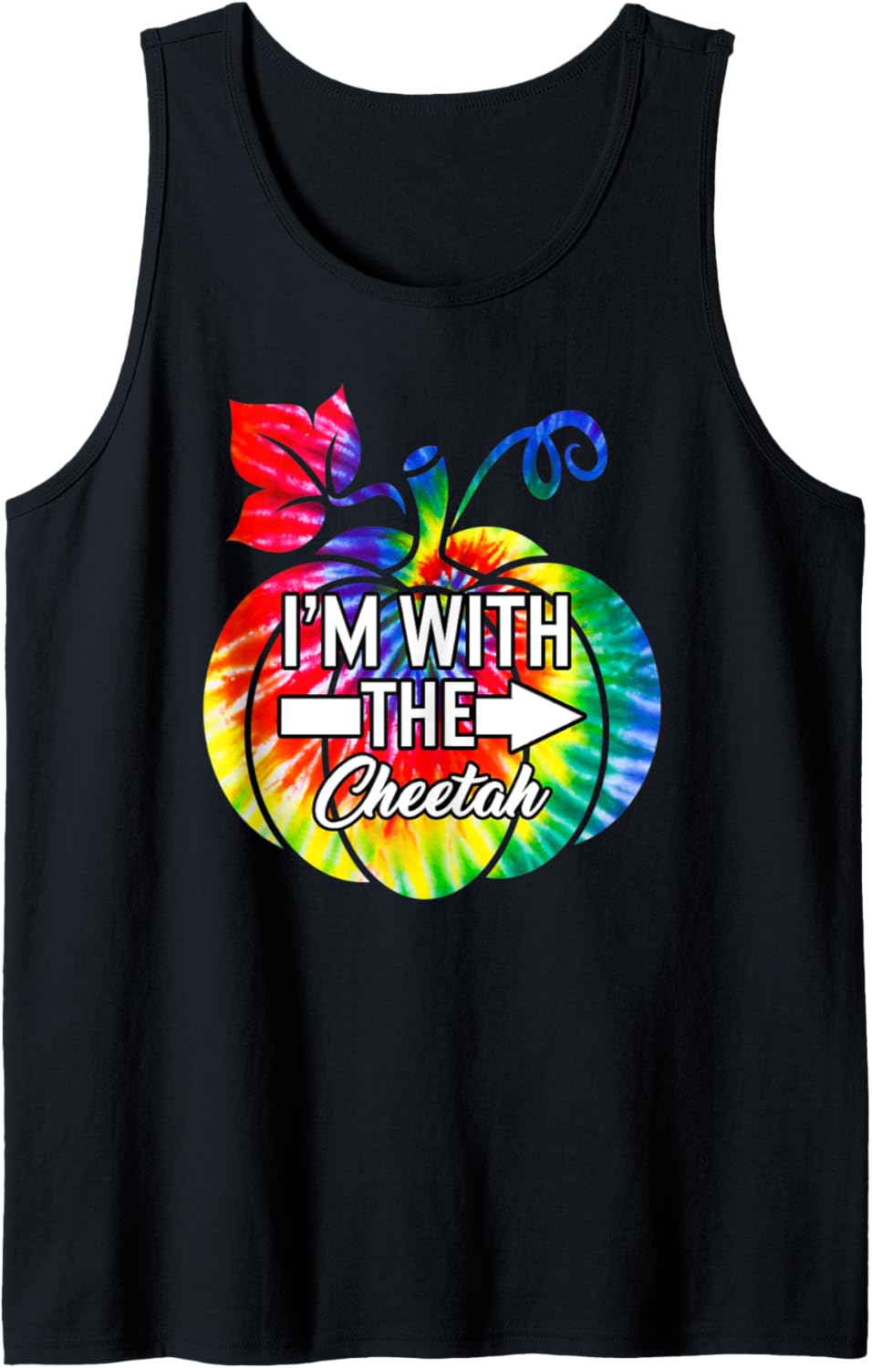 I m With Cheetah Couple Matching Halloween Costume Tie Dye Tank Top Tank Top High Search Demand Fan Favorite