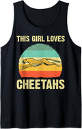 Cool Cheetah For Girls Kids Cat Animal Print Leopard Safari Tank Top Tank Top Streetwear Style Gift Ready