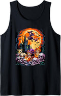 Three Horror Cheetahs Cosplay Witch Mummy Halloween Moon Tank Top Tank Top Comfort Fit US Top Pick