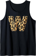 Letter W Cheetah Leopard Initial Print Name Zebra Matching Tank Top Tank Top Trending US Best Seller Look