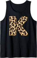Letter K Cheetah Leopard Initial Print Name Zebra Matching Tank Top Tank Top Streetwear Style US Top Pick