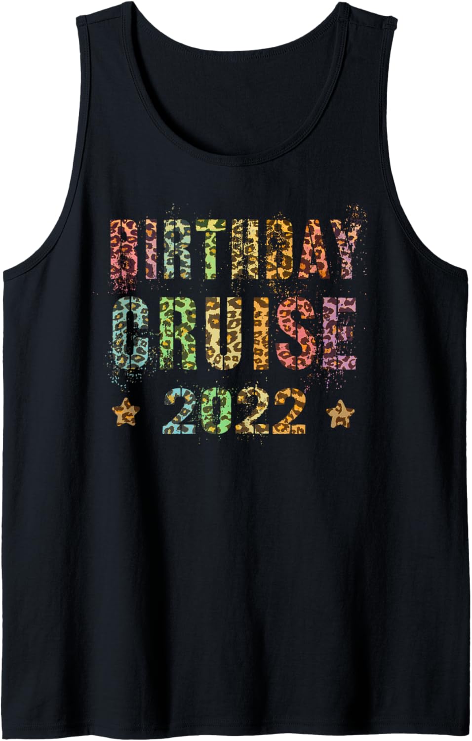 Vintage BIRTHDAY CRUISE 2022 Leopard Print Summer Trip Tank Top Tank Top Trending US US Top Pick