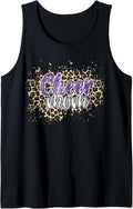 Womens Cheer Mom Leopard Cheetah Print Purple Cheer Tank Top Tank Top Premium Print Everyday Wear