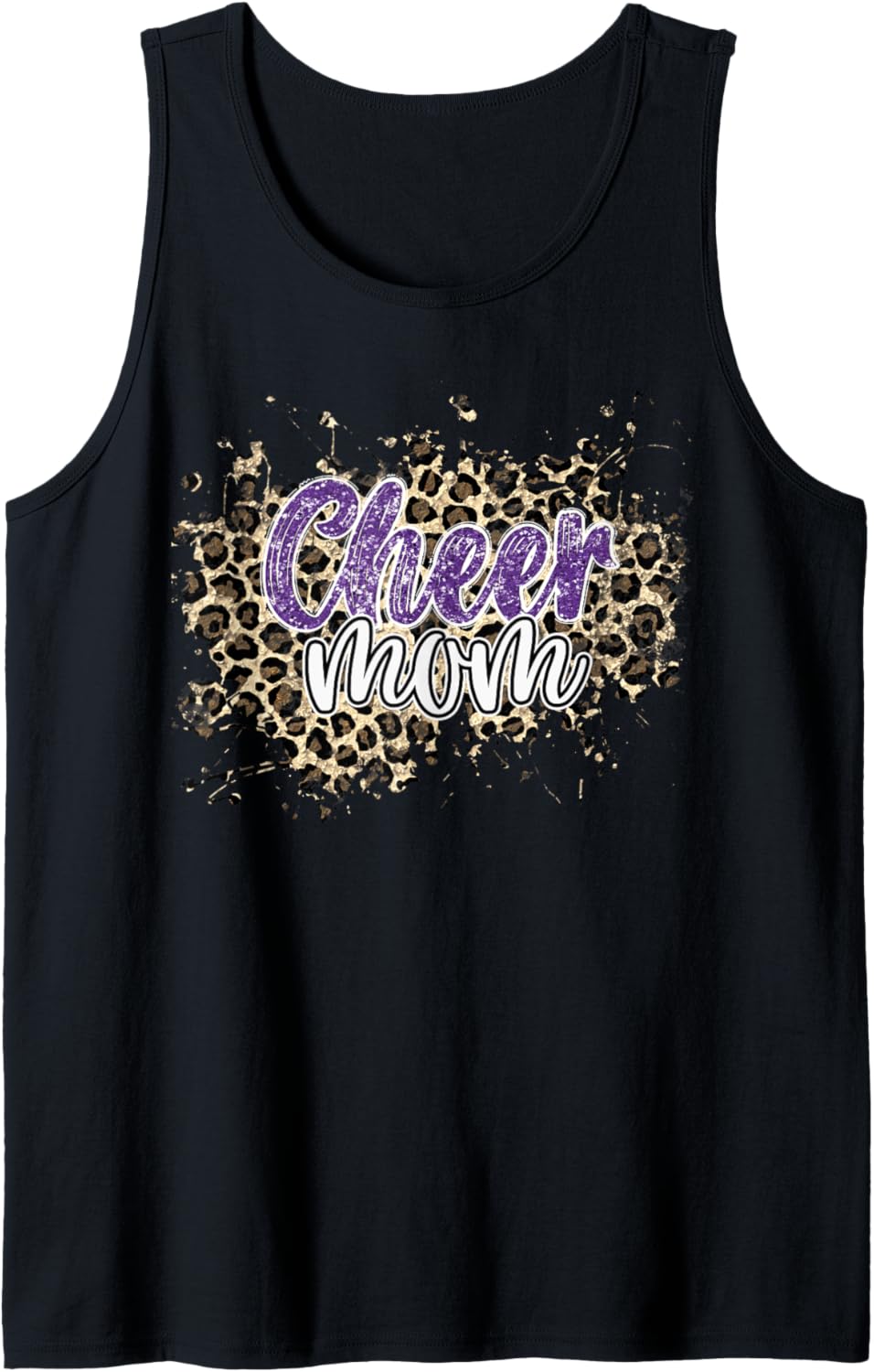 Womens Cheer Mom Leopard Cheetah Print Purple Cheer Tank Top Tank Top Premium Print Everyday Wear