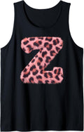 Letter Z Cheetah Leopard Print Pink Initial Zebra Matching Tank Top Tank Top Premium Print Best Seller Look