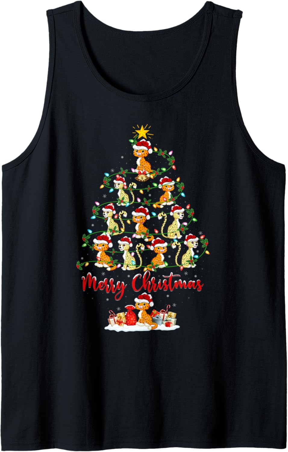 Cheetah Animal Lover Matching Santa Cheetah Christmas Tree Tank Top Tank Top Streetwear Style Fan Favorite