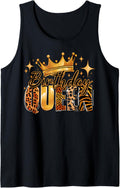 Birthday Queen Crown Leopard Cheetah Giraffe Tiger Print Tank Top Tank Top Comfort Fit US Top Pick
