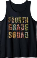 FOURTH GRADE SQUAD Leopard Print Teacher Hello 4th Gr Rocks Tank Top Tank Top Streetwear Style Best Seller Look