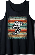 Cowgirl Western Boots leopard fun serape turquoise Cheetah Tank Top Tank Top Streetwear Style Gift Ready