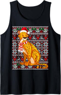 Santa Hat Ugly Sweater Men Women Kids Christmas Cheetah Tank Top Sweater Streetwear Style Everyday Wear