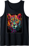 Colorful Cheetah Psychedelic Art Trippy Hippie Men Women Tank Top Tank Top Streetwear Style Gift Ready
