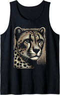 Mens Cheetah Face Print Tank Top Tank Top Viral TikTok Find Gift Ready