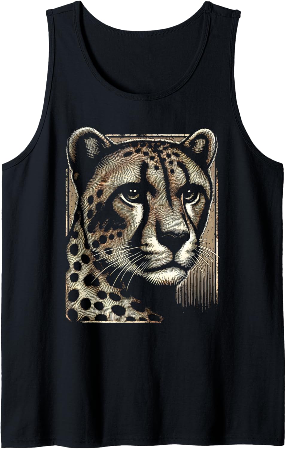 Mens Cheetah Face Print Tank Top Tank Top Viral TikTok Find Gift Ready