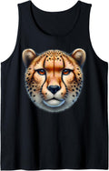 Beautiful Cheetah Face Big Cat Animal Lover Graphic Tank Top Tank Top Viral TikTok Find Everyday Wear