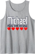 Michael Is In The House Retro Hearts First Name Love Michael Tank Top Tank Top | Everyday Casual Wear
