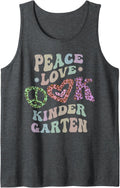Rainbow PEACE LOVE KINDERGARTEN Leopard Print Retro Kinder Tank Top Tank Top Trending US Hot Right Now