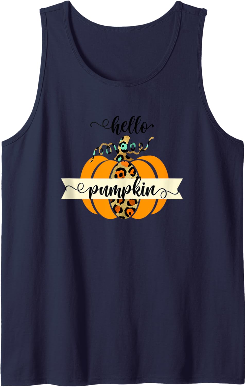 Hello Pumpkin Leopard print Cheetah Thanksgiving Halloween Tank Top Tank Top Streetwear Style Gift Ready