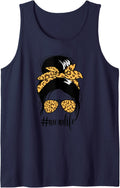 Momlife Cheetah Print Mom Messy Bun Women s Momlife Tank Top Tank Top High Search Demand Fan Favorite