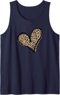 Cute Leopard Print Heart Animal Print Designed Women s Tank Top Tank Top Streetwear Style Gift Ready