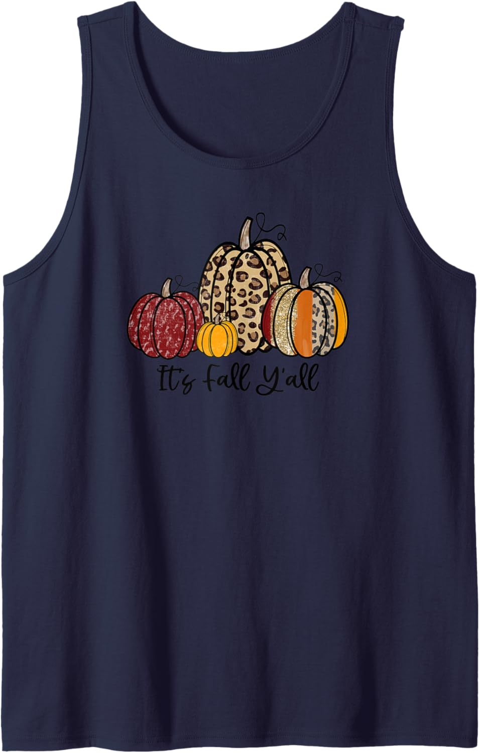 Its Fall Y all Rustic Leopard Cheetah Print Pumpkin Tank Top Tank Top High Search Demand Best Seller Look