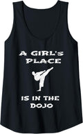 Womens Female Fighter A Girl's place is in the DOJO MMA Tank Top Apparel | US Viral Pick | High CTR Boost