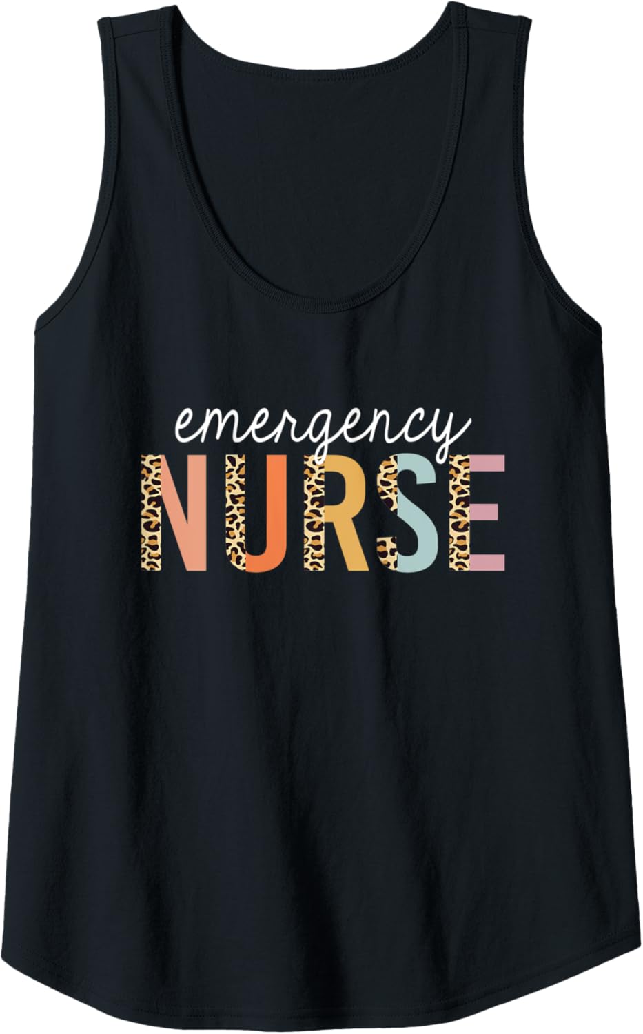 Womens Emergency Nurse Leopard Print ER Nurse Nursing School Women Tank Top Tank Top Streetwear Style Fan Favorite