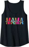 Womens Bonus Mama Leopard or Cheetah Print Text Design Tank Top Tank Top Comfort Fit Fan Favorite