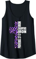 Womens Purple Cheetah Print Cross Christian Bible Verse Best Friend Tank Top Tank Top Premium Print Everyday Wear
