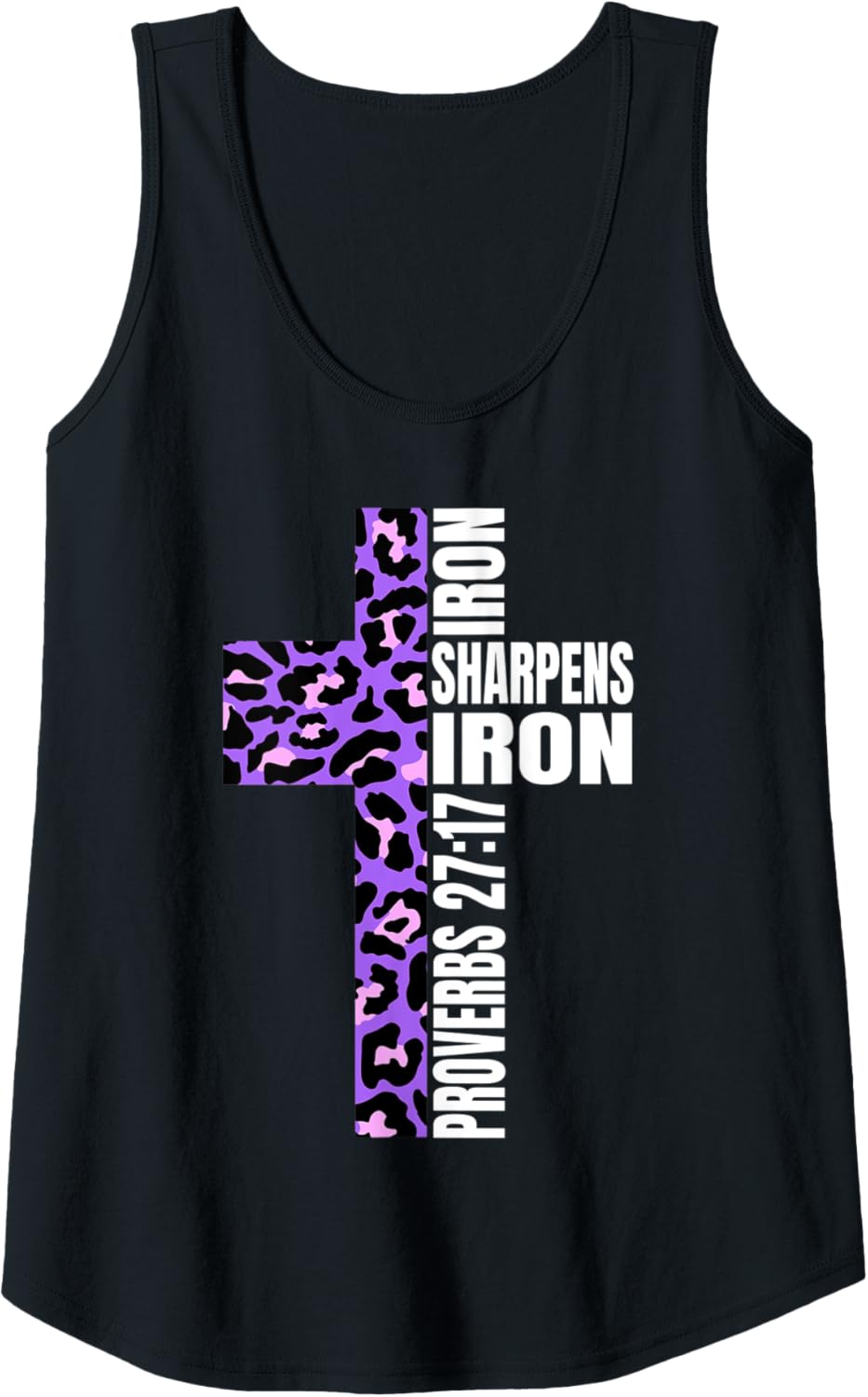 Womens Purple Cheetah Print Cross Christian Bible Verse Best Friend Tank Top Tank Top Premium Print Everyday Wear