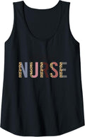 Womens School Nurse Leopard Print Nursing Back to School Women Cute Tank Top Tank Top Viral TikTok Find Gift Ready