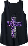 Womens Purple Blessed Mama Cheetah Print Christian Mom Mothers Day Tank Top Tank Top Premium Print Everyday Wear