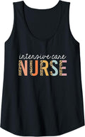 Womens Intensive Care Nurse Leopard Print ICU Nursing School Women Tank Top Tank Top Viral TikTok Find Best Seller Look