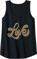 Womens Leopard Cheetah LOVE Funny Print Cute Tank Top Tank Top Premium Print Everyday Wear