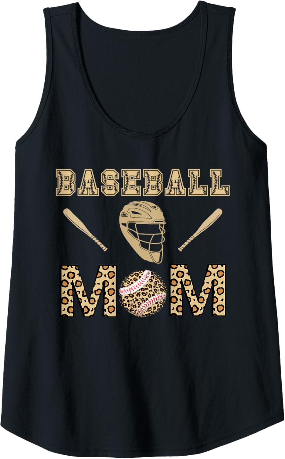 Womens Baseball Mom Leopard Cheetah Print Funny Tank Top Tank Top Premium Print Hot Right Now