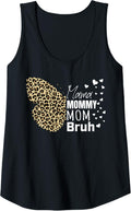 Womens Cute Mama Mommy Mom Bruh Butterfly Cheetah Print Mothers Day Tank Top Tank Top Comfort Fit Fan Favorite