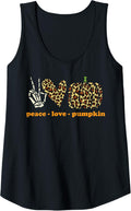 Womens Peace Love Pumpkins Leopard Print Cheetah Halloween Women Tank Top Tank Top High Search Demand US Top Pick