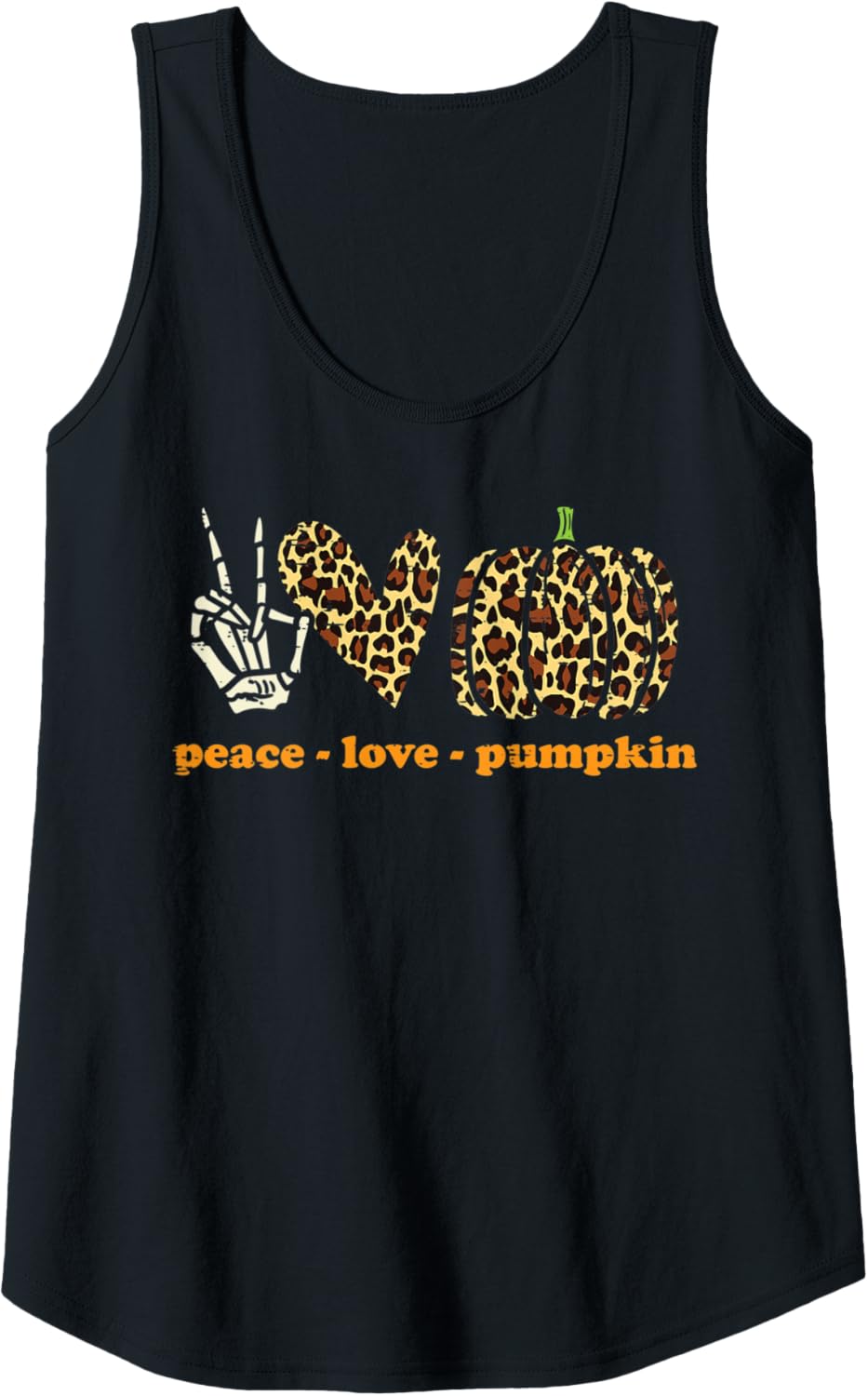 Womens Peace Love Pumpkins Leopard Print Cheetah Halloween Women Tank Top Tank Top High Search Demand US Top Pick