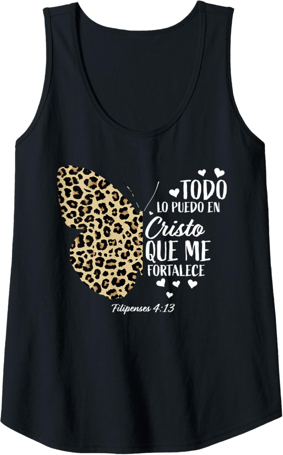 Womens Christian Spanish Verse Gifts Women Cheetah Print Butterfly Tank Top Tank Top Trending US Best Seller Look